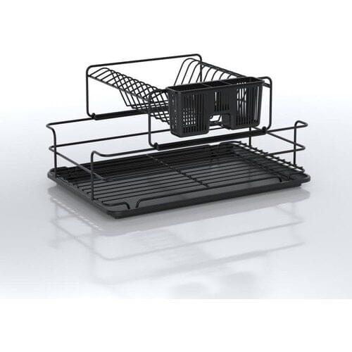 Techno-wire Two-Layer Dish Rack Plate-rack Matte Black KB015