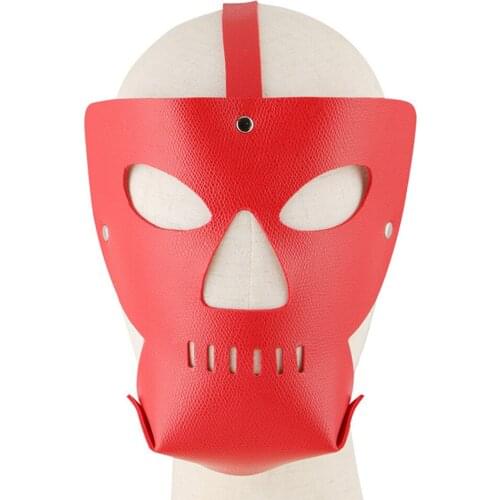 EXVOID Halloween Party Cosplay Slave Restraint Leather Face Mask Hood Sex Toy For Women Men Head Bondage BDSM Dog Headgear