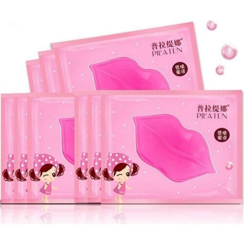 50pcs/lot Collagen Lip Mask Pads Crystal Lip Moisture Essence Anti Ageing Wrinkle Patch Lip Enhancer