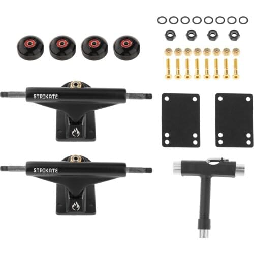 Skateboard Trucks 5.0 Wheels ABEC 11 Bearings Hardware Screws Components Kit