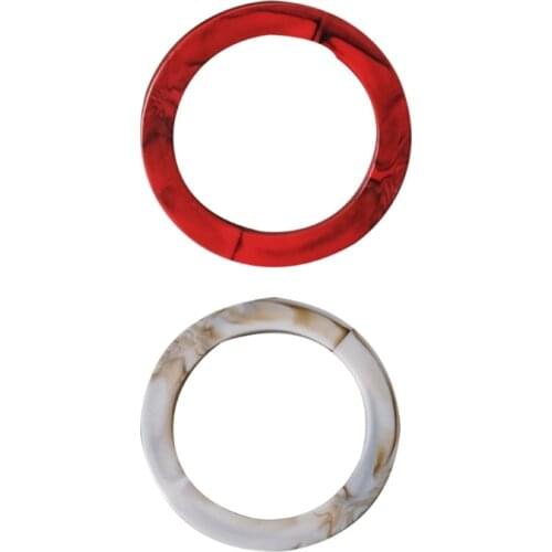 649D 2pcs Ring Design Resin Purse Handle for Bag Making Handle Replacement DIY Crafts Women Girls