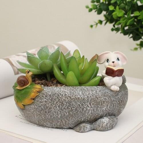 Small Panqu Flower Pot-Book Fun Rabbit Home Decoration