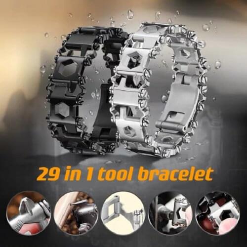 Camping Multi-Tool Outdoor Self-Defense Tactical 29 Functions In 1 Repair And Maintenance Removable Bracelet Hiking Tourism