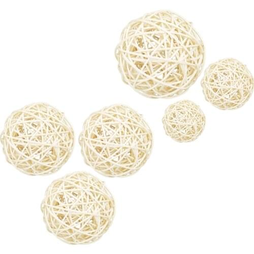Grapevine Balls Set of 3 Natural Vine Balls White, Bowl and Vase Filler Decoration Balls, Wooden Ball Rustic Rattan Cane