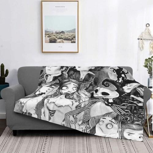 Never Underestimate A Woman Who Loves Tim Burton Movies And Was Born In December Blanket Bedspread Plaid
