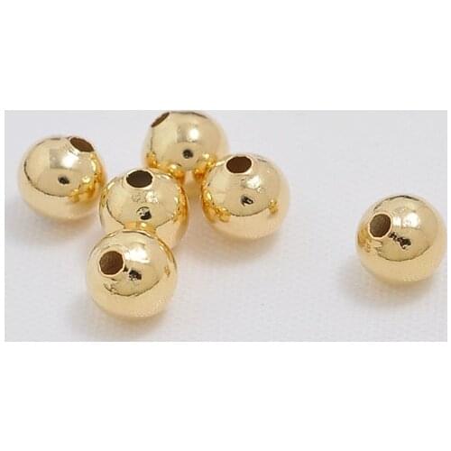 JFE34 New Arrivals Round Shape Beads Accessories Gold Electroplated Beads For Fashion DIY Jewelry Making Findings 2-10mm Beads
