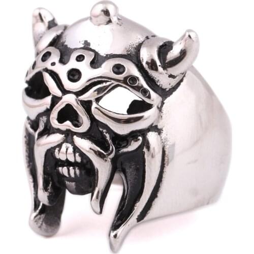 316L STAINLESS Steel Ring exaggerated retro Skull Pig Ring for man US size