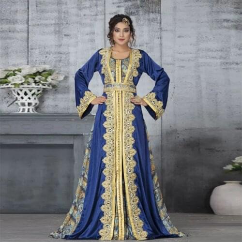 Charming Appliques Beaded A Line Moroccan Kaftan Evening Dresses V Neck Arabic Dubai Special Occasion Party Dresses Custom Made