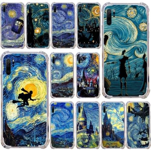 Van Gogh Starry Night Star Phone Case Transparent For Samsung Galaxy A71 A21s S8 S9 S10 plus note 20 ultra