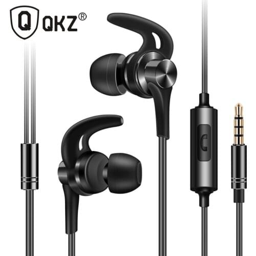 QKZ DT1 In Ear Earphone HiFi Earbuds Metallic 3.5mm Wired Earphone Sport for Mobile Phone Moving Coil Heavy Bass Headsets