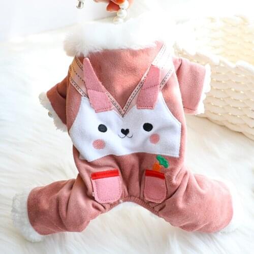 Pink Fur Lining Snow Dog Overalls Jumpsuit Puppy Small Clothes Pajamas Yorkshire Pomeranian Outfit Poodle Bichon Schnauzer Pet