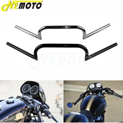 Street Bike Motorcycle 7/8" & 1" Black Handlebar Clubman Handle Bar 22mm 25mm Handlebars for Harley Cafe Racer Bobber Chopper