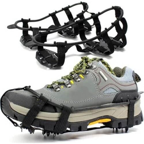 1 Pair 24 Teeth Ice Gripper For Shoes Women Men Outdoor Climbing Ice Claw Anti-skid Mountaineering Tools Snowfield Crampon