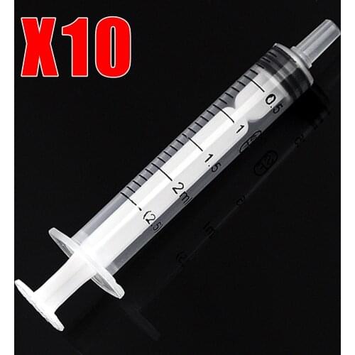 10Pcs 2.5ml Syringes Plastic Slip Syringe Cubs Measure Nutrient For Mixing Liquid Gels Glues Industrial Use Adhesives & Sealers