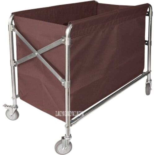 BCC01 Room Service Folding Trolley Stainless Steel Hotel Clean Storage Car Dirty Clothes Cart Cleaning Work Folding Storage Car