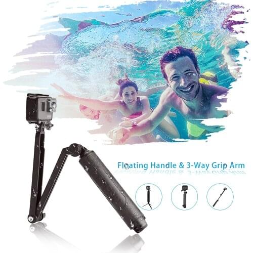 Waterproof Selfie Stick for go pro hero 8 7 6 Long Floating Hand Grip 3-Way Grip Arm Monopod Pole Tripod for YI SJCAM EKEN GoPro