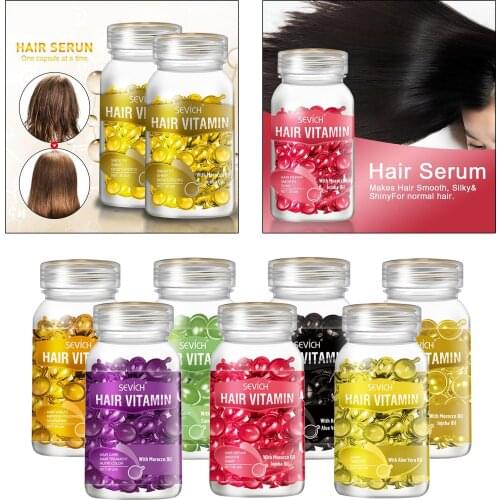 Hair Vitamin Capsule Pro Keratin Complex Oil Smooth Silky Hair Serum Moroccan Oil Anti Hair Loss Hair Mask Repair Damaged