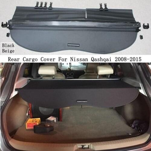 Rear Cargo Cover For Nissan Qashqai 2008-2014 Privacy Trunk Screen Security Shield Shade Black Beige Auto Accessories