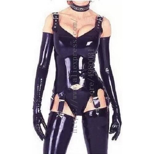 Womens sets including vest with garter belt & briefts & long gloves & stockings and support custom tailored suit
