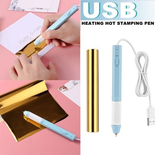 0.8mm /1.5mm/2.5mm Heat-resistant Grip Handwritten Heating Hot Stamping Pen for DIY Cards Craft Making USB Powered Heat Foil Pen