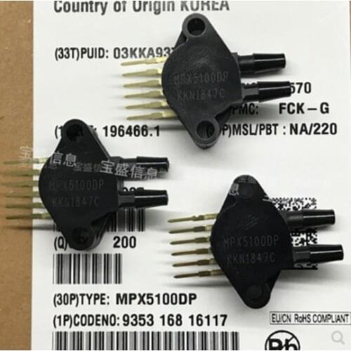 10pcs/lot MPX5100DP MPX5100D Pressure Sensor 14.5 PSI 100 kPa 6-SIP 100% New Original