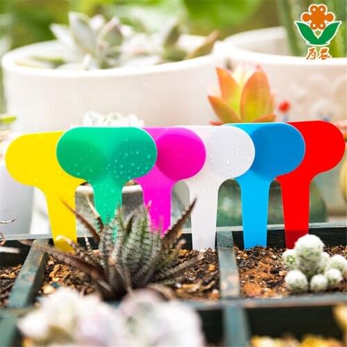 100 Pcs T-type Nursery Garden Plant Tag Flower Labels Plant Seed Labeled Pot Marker for Plants DIY Garden Decoration Tools