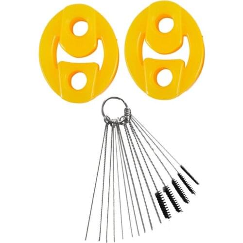 2 Set Accessories: Rubber Car Muffler Exhaust Hanger Bushing 2 Pcs & Cleaner Tool 10X Cleaning Needles With 5X Brushes