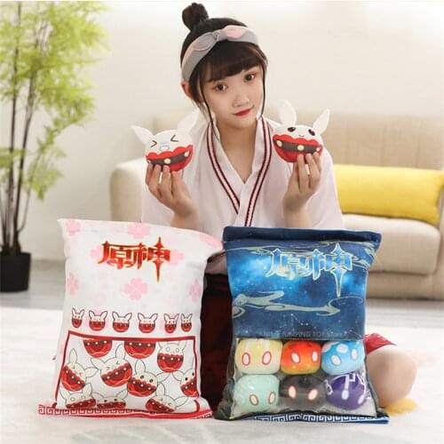 6/8 Bombs/Bag Genshin Impact Dolls Bouncing Bomb Klee Pillow Plush Toy COS Anime Game Cartoon Cosplay Slime Cute Christmas Gifts