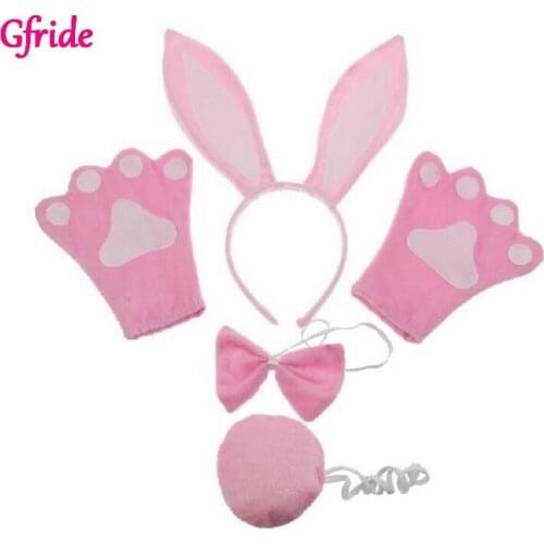 Halloween Adult Kids Cosplay Animal Costume Boys Girls Carnival Party Props Headband Tail Tie Paw Role Play Masquerade Accessory