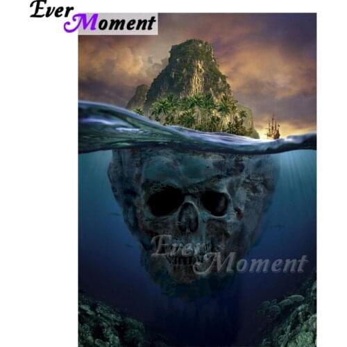 Ever Moment Diamond Painting 5D DIY Mountain Skull Under Sea Decor Picture Of Rhinestone Diamond Embroidery Mosaic ASF1618
