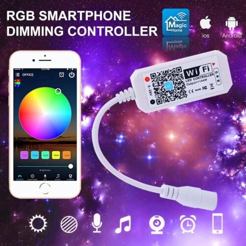 Wireless Remote Smart WiFi Controller LED Strip RGB Color Changing Control Remote Music Compatible With Voice Command Control