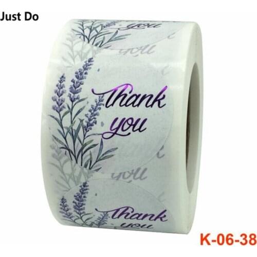 Custom logo stickers large purple thank you stickers 1.5inch round thank you labels for gift sealing