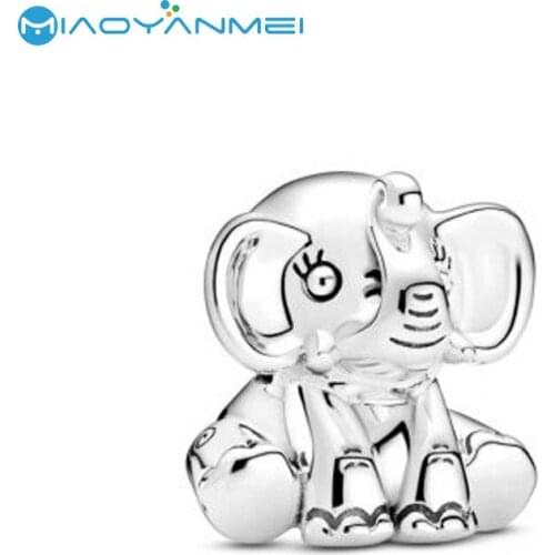 Fit Original Pandora Bracelets 2020 Autumn New 925 Sterling Silver Beads Plain Silver Elephant Charm Women DIY Fashion Jewelry