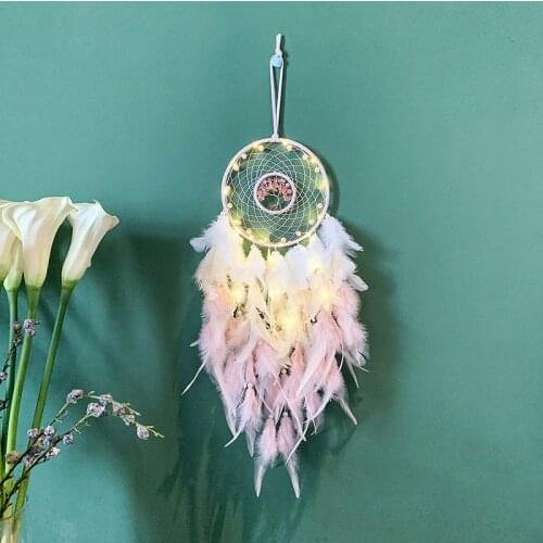 Tree of life gravel ornaments dream catcher girl heart forest feather pendant bedroom window sill creative decorations