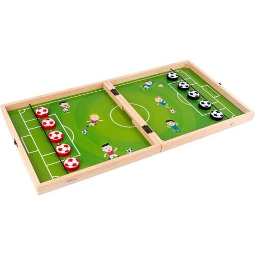 Wooden Toy Folding Three-in-one Double Football Chess Wooden Childrens Educational Flying Chess Toy Puzzle Game