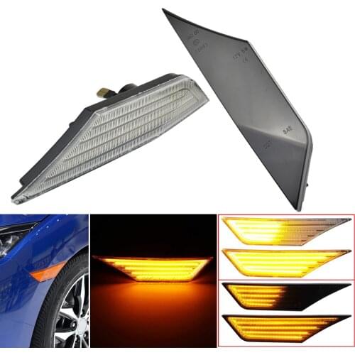 Dynamic Sequential Lamp LED Turn Signal Side Marker Light For Honda Civic 10th Gen Sedan Coupe Hatchback 2016 2017 2018