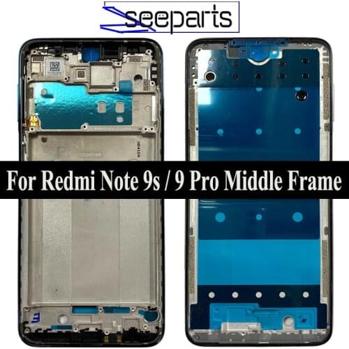 For Xiaomi Redmi Note 9S Middle Frame Bezel LCD Support Mid Faceplate Bezel Replacement Parts For Redmi Note 9 Pro Middle Frame