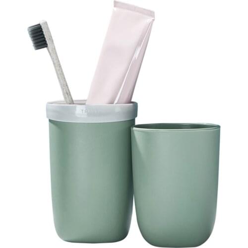 Travel Wash Cups Men and Women Portable Travel Wash Care Sub-Package Bottle Mug Brush Toothbrush Box