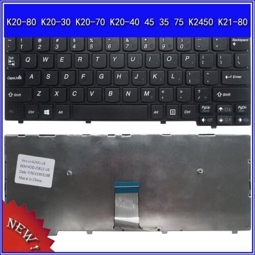 Laptop Keyboard For Lenovo K20-80 K20-30 K20-70 K20-40 45 35 75 K2450 K21-80 Notebook Replace US Keyboard
