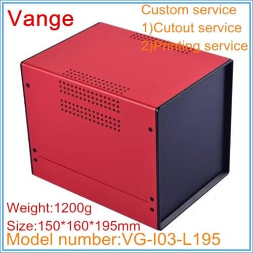 1pcs/lot powder metal instrument housing 150*160*195mm iron material project box case with ABS plastic panels for electronic
