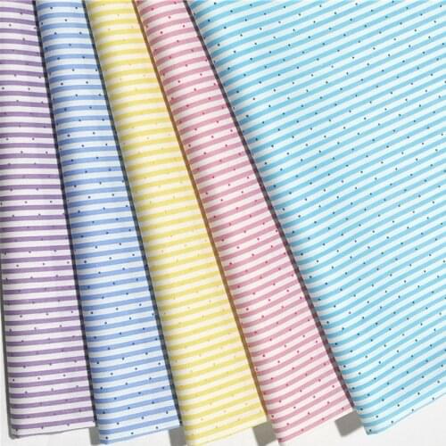 Pretty Colorful Stripe With Polka Dot Printed Cotton Fabric 50x160cm Dots Fabric Patchwork Cloth Dress DIY Sewing Quilting Home