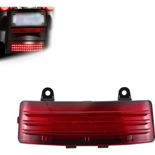 Red Motorcycle Tri-Bar Turn Signal Light LED Rear Fender Brake Run Tail Lamp For Harley Touring Street Glide Road King