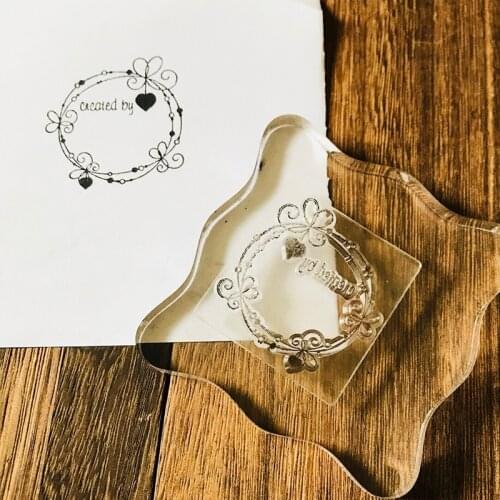 Heart butterfly stamps clear silicone stamps handmade by round stamps