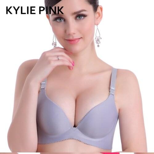 KYLIE PINK Women Super Push Up Seamless Bra Gather Adjustable Girls Lingerie Straps Bra Underwear Intimates Plus Size Dropship
