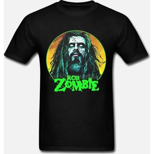 LEQEMAO Fashion T Shirt Short Funny Crew Neck Mens Rob Zombie Face T Shirt