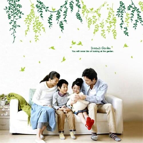 Flying Bird Tree Branch Vine Wall Stickers For Sofa Background Living Room Decoration Diy Pastoral Wall Mural Art Pvc Home Decal