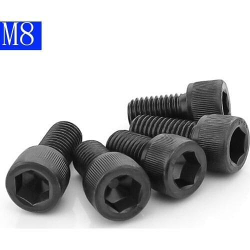 M8 - 1.25 8mm Black 12.9 Grade Alloy Steel Allen Hex Socket Cap Head Screw DIN 912 Bolts
