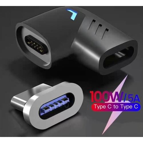 5A USB C Magnetic PD Charging Adapter 100W Type C Elbow Data Transfer Conveter Magnet USB-C For iPhone 12 Pox Max MacBook Laptop
