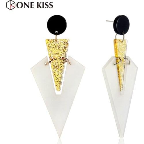 Fashion Geometric Statement Acrylic Drop Earrings For Women Wedding Dangle Earring Bijoux Resin Elegant Design Jewelry
