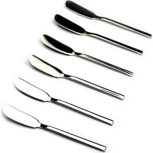 6Pcs/Lot Stainless Steel 18/10 Butter Knife Set Thickness Cheese Dessert Cutlery Jam Spreader Breakfast Tool Kitchen Tableware